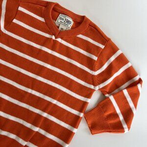 Children's Place Toddler 3T Orange White Stripe Knit Sweater Autumn Fall Festive